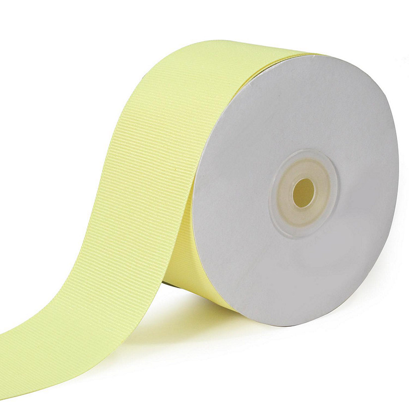 LaRibbons and Crafts 2 1/4" 20yds Premium Textured Grosgrain Ribbon -  Baby Maize Image