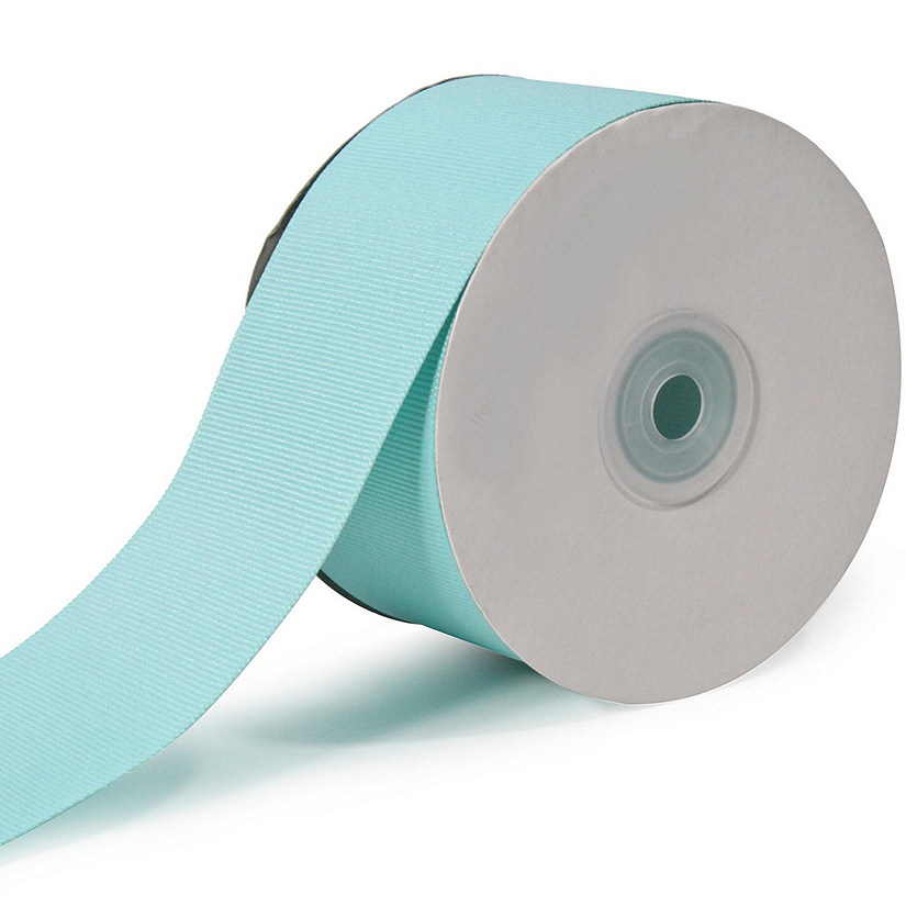 LaRibbons and Crafts 2 1/4" 20yds Premium Textured Grosgrain Ribbon -NEW AQUA Image