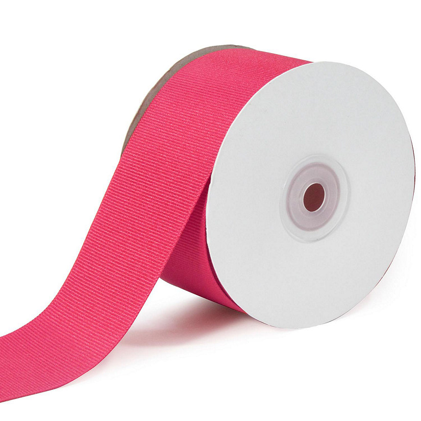 LaRibbons and Crafts 2 1/4" 20yds Premium Textured Grosgrain Ribbon - New Shocking Pink Image