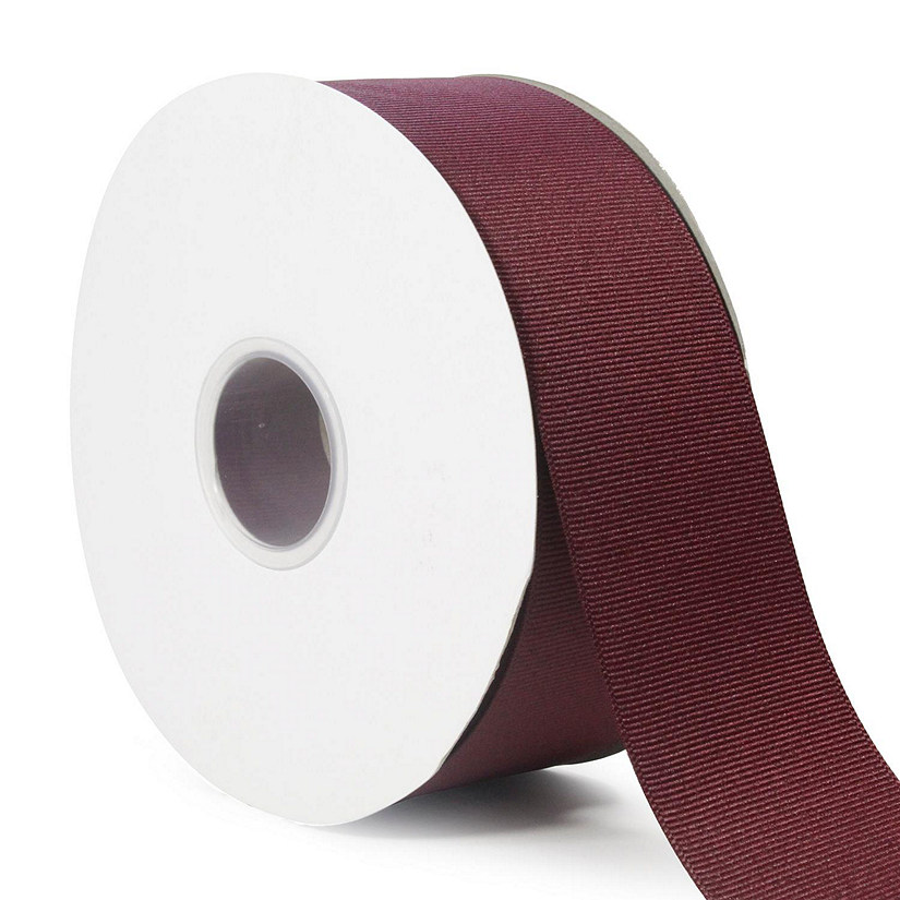 LaRibbons and Crafts 2 1/4" 50yds Premium Textured Grosgrain Ribbon -Burgundy Image