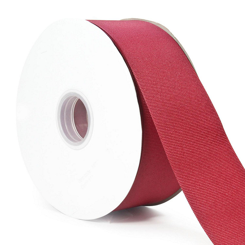LaRibbons and Crafts 2 1/4" 50yds Premium Textured Grosgrain Ribbon - Cranberry Image