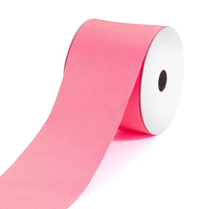 LaRibbons and Crafts 3" 20yds Premium Textured Grosgrain Ribbon -New Neon Pink Image