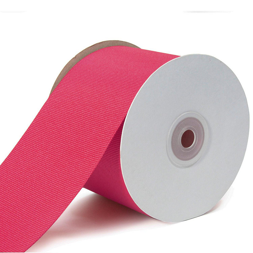 LaRibbons and Crafts 3" 20yds Premium Textured Grosgrain Ribbon - New Shocking Pink Image