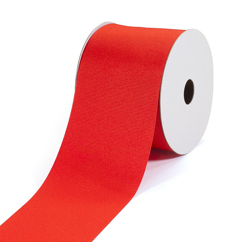 LaRibbons and Crafts 3" 20yds Premium Textured Grosgrain Ribbon -Poppy Red Image