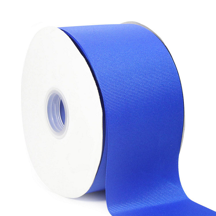 LaRibbons and Crafts 3" 50yds Premium Textured Grosgrain Ribbon -Electric Blue Image