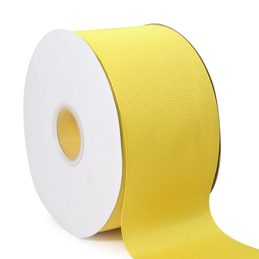 LaRibbons and Crafts 3" 50yds Premium Textured Grosgrain Ribbon - Maize Image