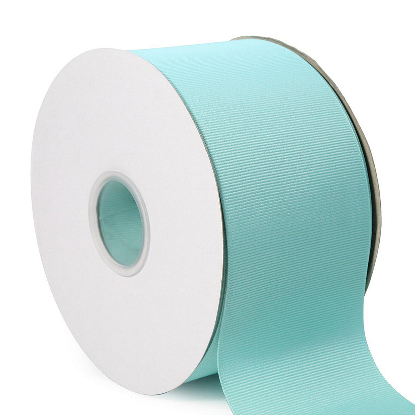 LaRibbons and Crafts 3" 50yds Premium Textured Grosgrain Ribbon - NEW AQUA Image