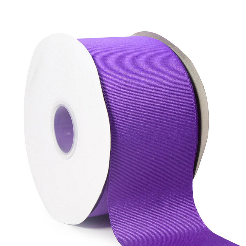 LaRibbons and Crafts 3" 50yds Premium Textured Grosgrain Ribbon - Purple Image