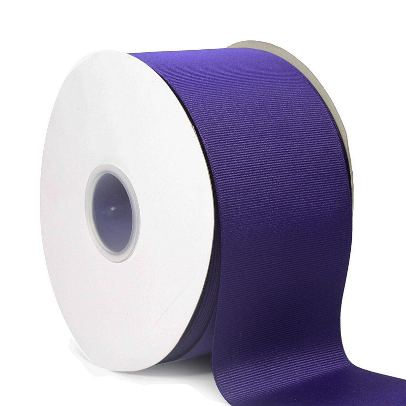 LaRibbons and Crafts 3" 50yds Premium Textured Grosgrain Ribbon - Regal Purple Image