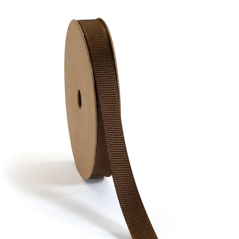 LaRibbons and Crafts 3/8" 100 yds Premium Textured Grosgrain Ribbon - Brown Image