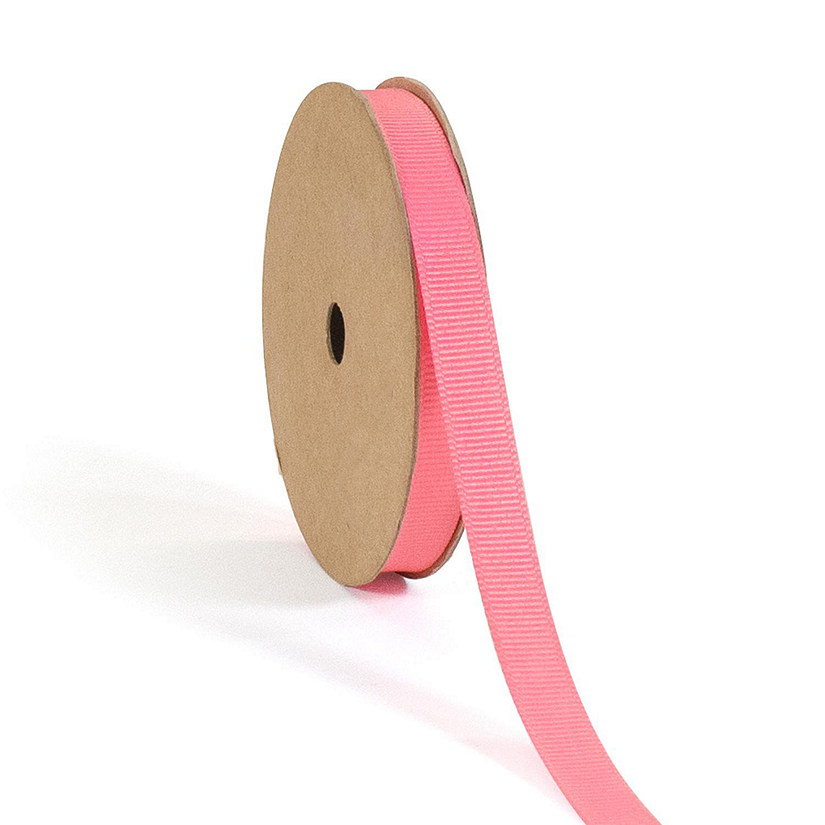 LaRibbons and Crafts 3/8" 100 yds Premium Textured Grosgrain Ribbon - New Neon Pink Image