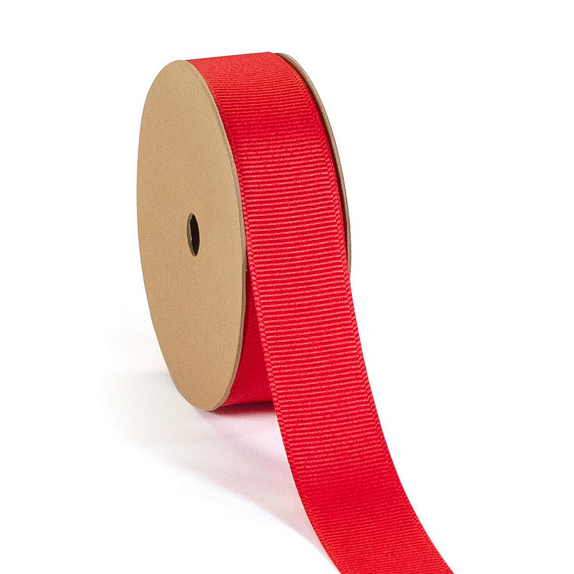 LaRibbons and Crafts 7/8" 100yds Premium Textured Grosgrain Ribbon - Hot Red Image