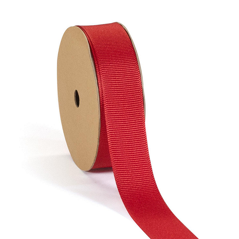 LaRibbons and Crafts 7/8" 100yds Premium Textured Grosgrain Ribbon - Red Image
