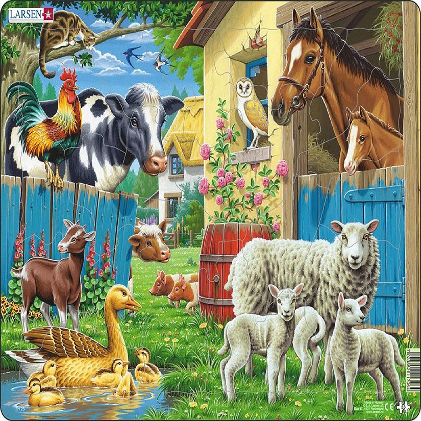 Larsen Farm Animals 23 Piece Children's Educational Jigsaw Puzzle Image