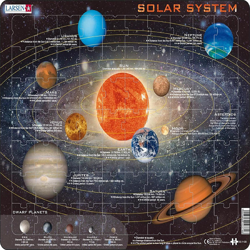 Larsen Solar System 70 Piece Children's Educational Jigsaw Puzzle Image