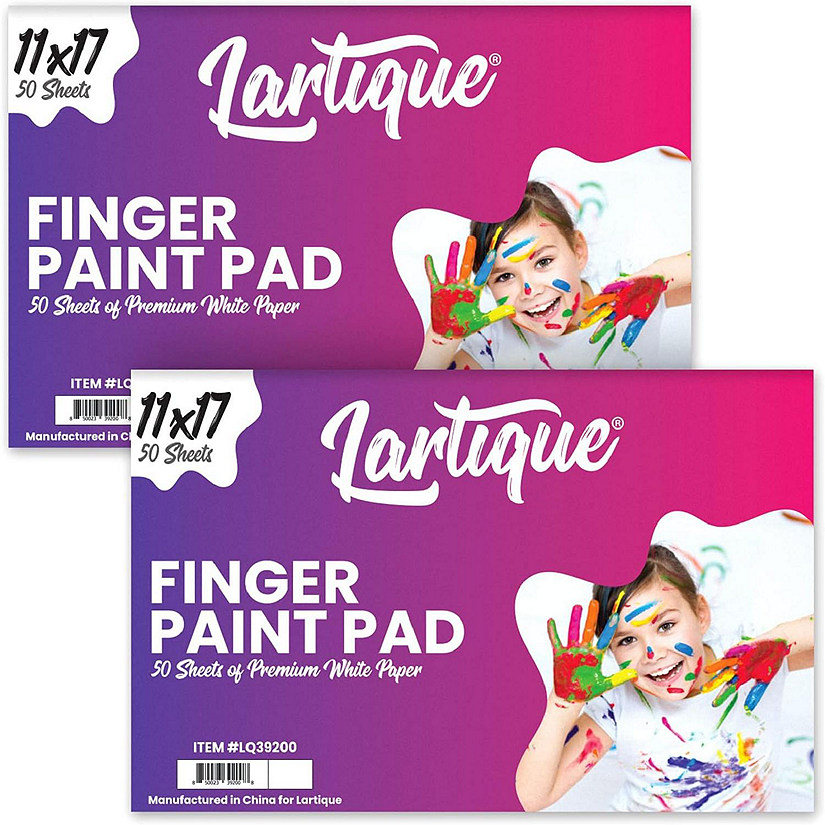 Lartique finger paint paper pad, 11x17 Finger paint pads for kids, 50 Sheets painting paper, 2 Pack Image