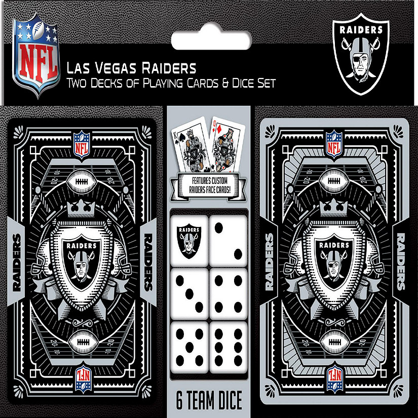 Las Vegas Raiders NFL 2-Pack Playing cards & Dice set Image