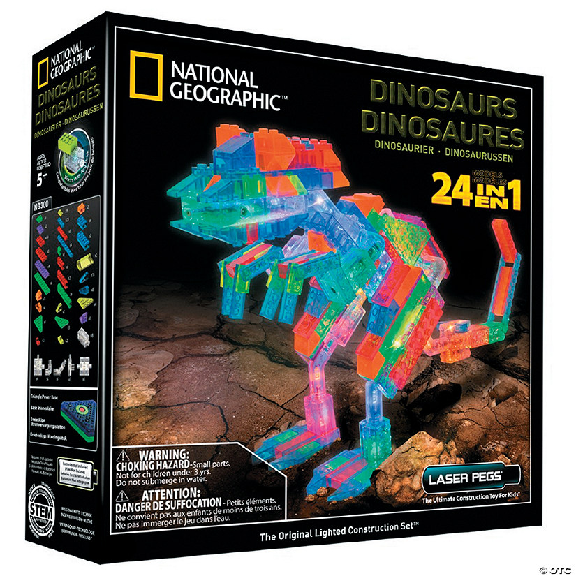 Laser Pegs National Geographic Dinosaurs 24-in-1 Construction Kit Image