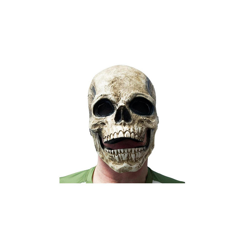 Latex Moving Mouth Skull Adult Costume Mask  One Size Image