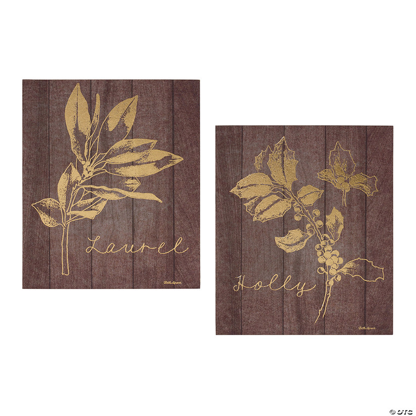 Laurel and Holly Plaque (Set of 2) Image