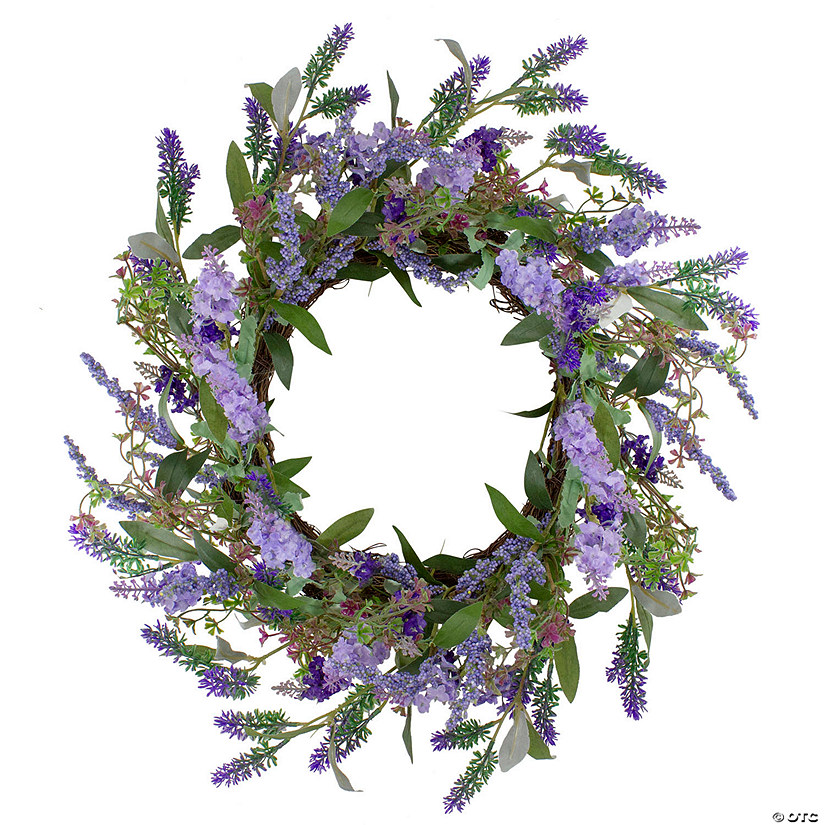 Lavender Artificial Spring Floral Wreath 18" Image