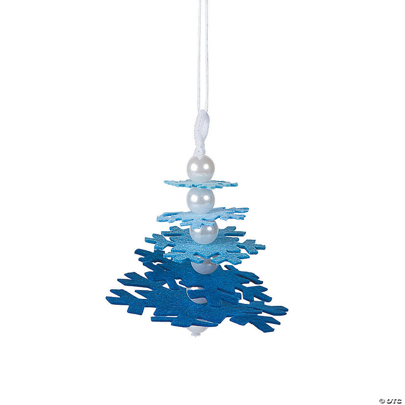 Layered Blue Snowflake Ornament Craft Kit - Makes 6 Image