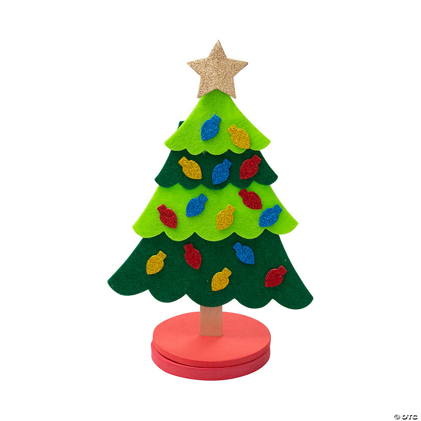 Layered Felt Christmas Tree Craft Kit - Makes 12 Image