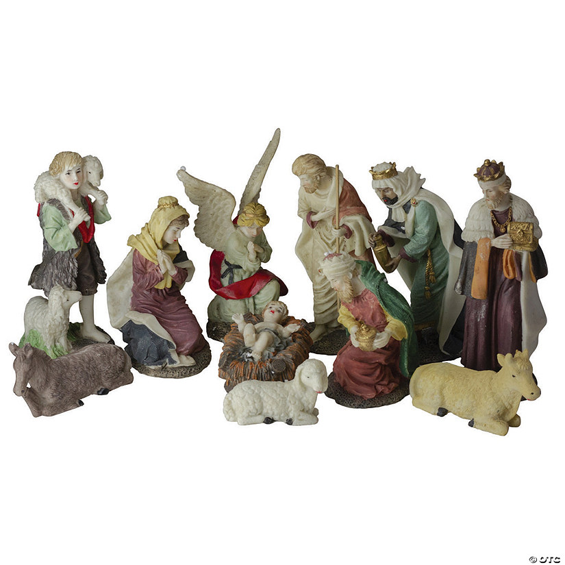 LB International - 11-Piece Set Christmas Nativity Resin Figurines 8" Image