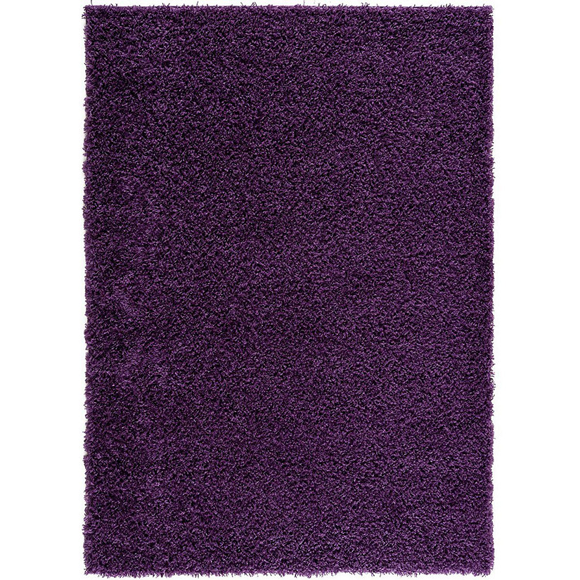 L'baiet Modern Indoor Rectangular Carpet, Pad, Mat Lyra Purple Shag 2' x 3' Rug Image