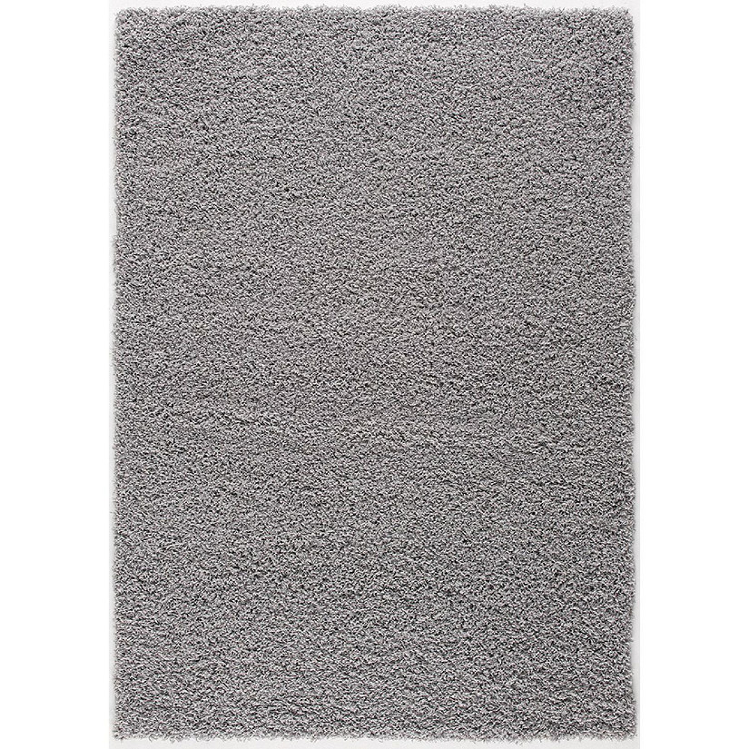 L'baiet Modern Indoor Rectangular Carpet, Pad, Mat Yara Grey Shag 2' x 6' Rug Image