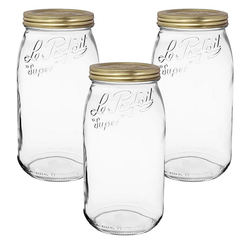 Le Parfait 96 oz Screw Top Jar GLD (3ct) Image
