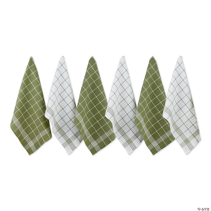 Leaf Green Waffle Weave Dishtowel (Set Of 6) Image
