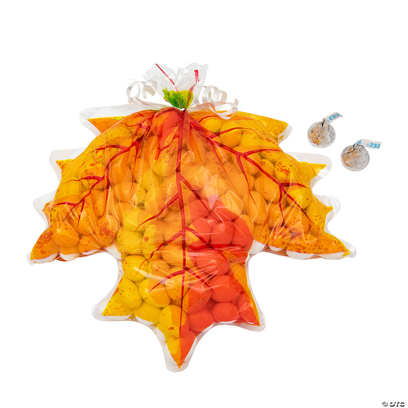 Leaf-Shaped Cellophane Bags - 12 Pc. - Discontinued