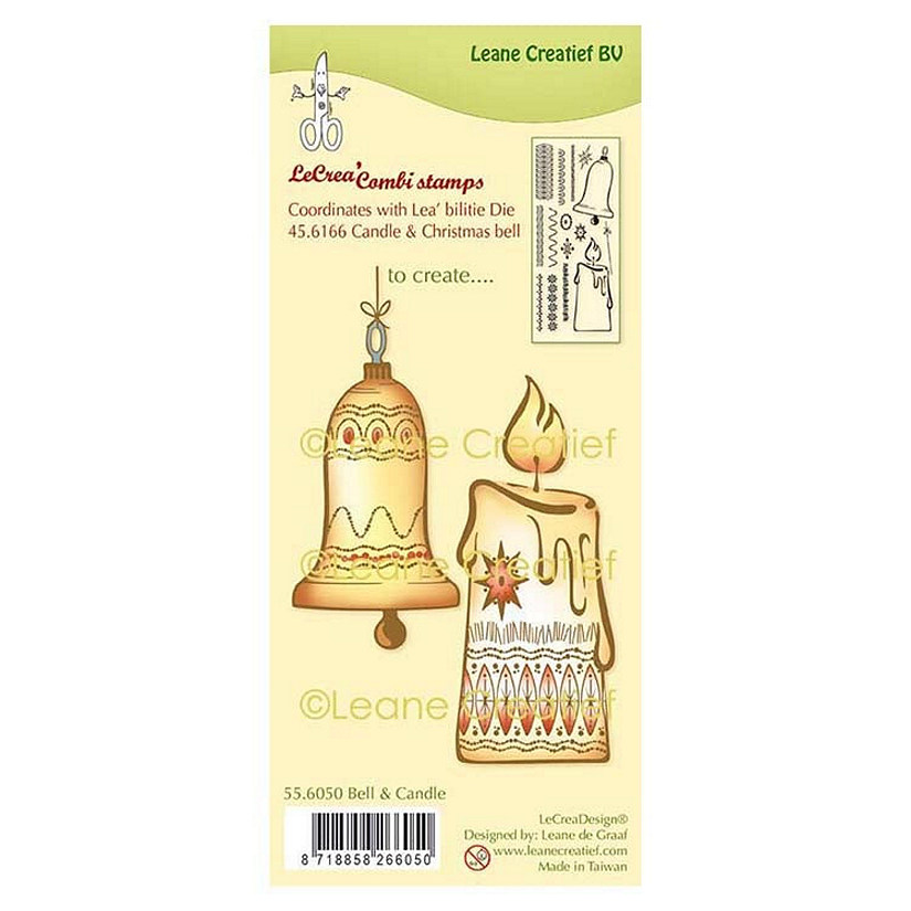 Leane Creatief Lecreadesign Combi Clear Stamp Christmas Bell  Candle Image