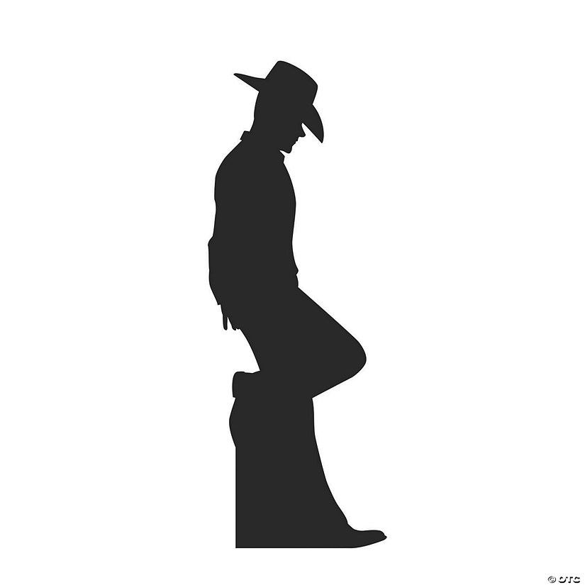 Leaning Cowboy Silhouette Life-Size Cardboard Stand-Up Image