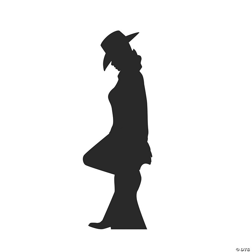 Leaning Cowgirl Silhouette Life-Size Cardboard Stand-Up Image