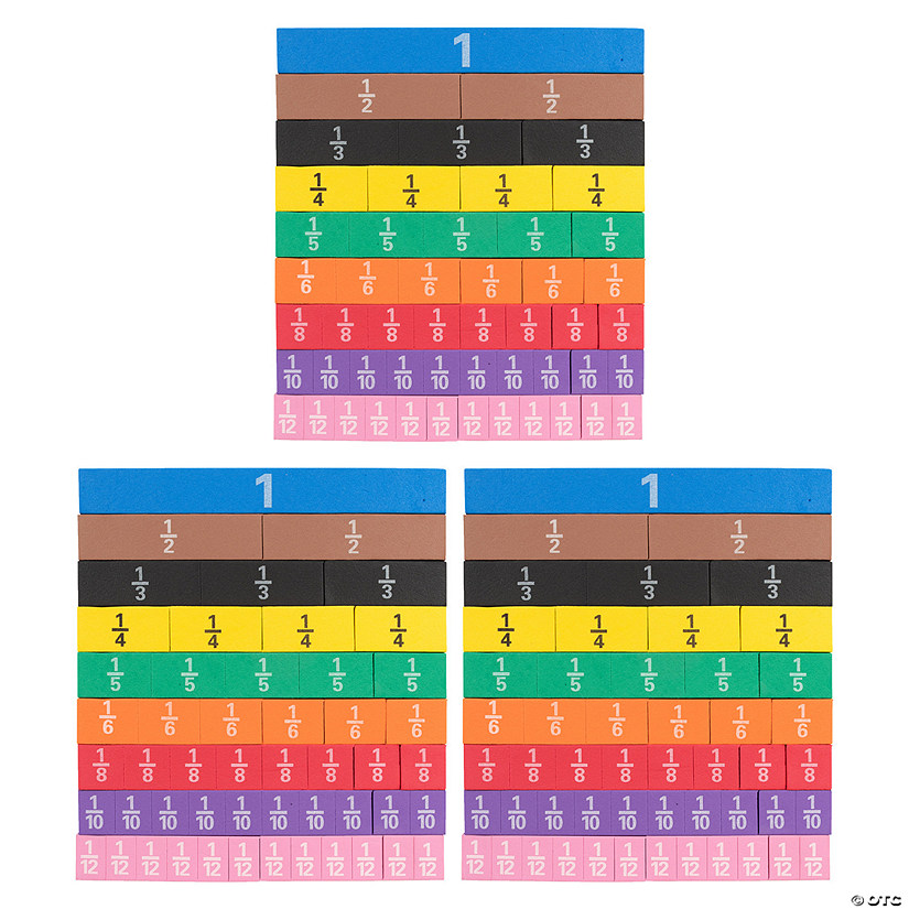 Learning Advantage Fraction Tiles - Foam - Magnetic - 51 Per Set - 3 ...