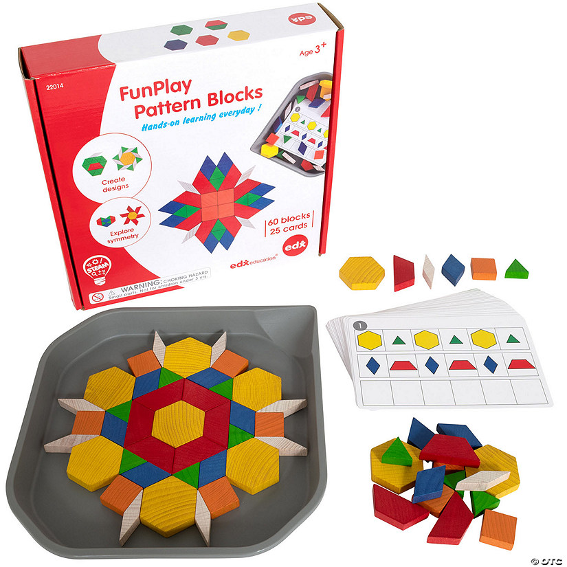 Learning Advantage FunPlay Pattern Blocks Homeschool Kit for Kids, 86 Pieces Image
