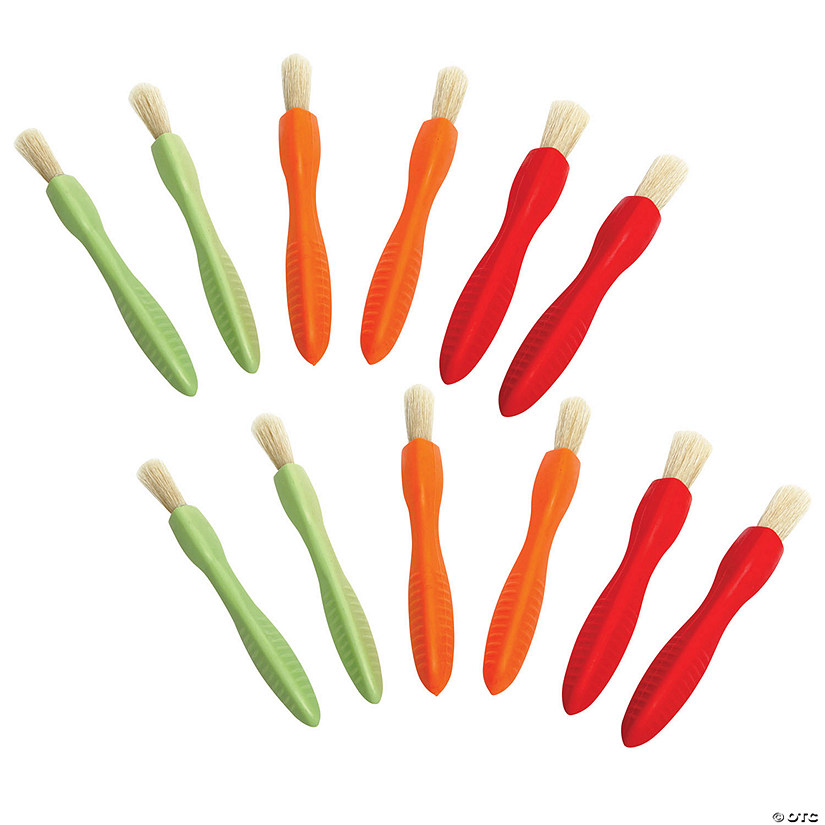 Learning Advantage&amp;#174; Triangle Grip Paint Brushes, Assorted Sizes, 6 Per Pack, 2 Packs Image