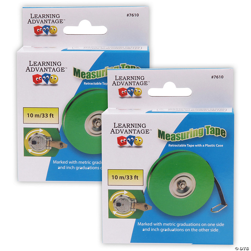 Learning Advantage Wind Up Measuring Tape - 33 Feet - Pack of 2 ...