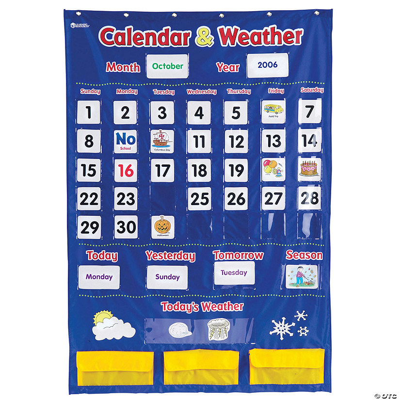 Learning Resources Calendar and Weather Pocket Chart Image