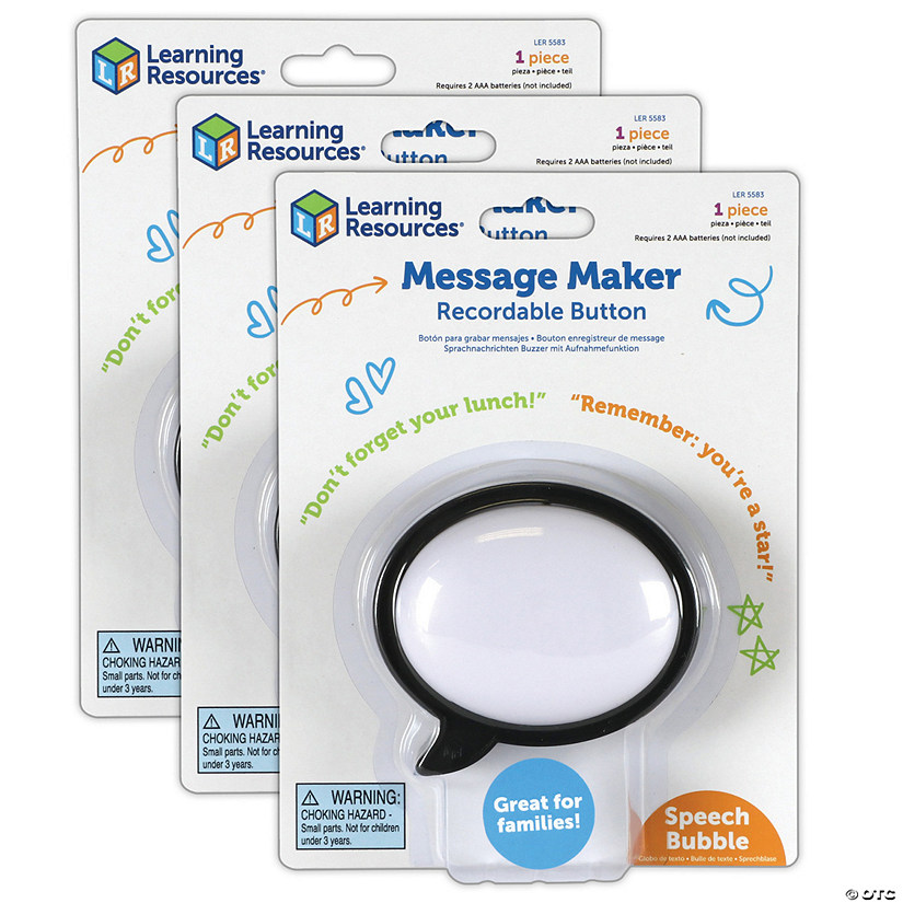 Learning Resources Message Recorder - Speech Bubble, Pack of 3 Image