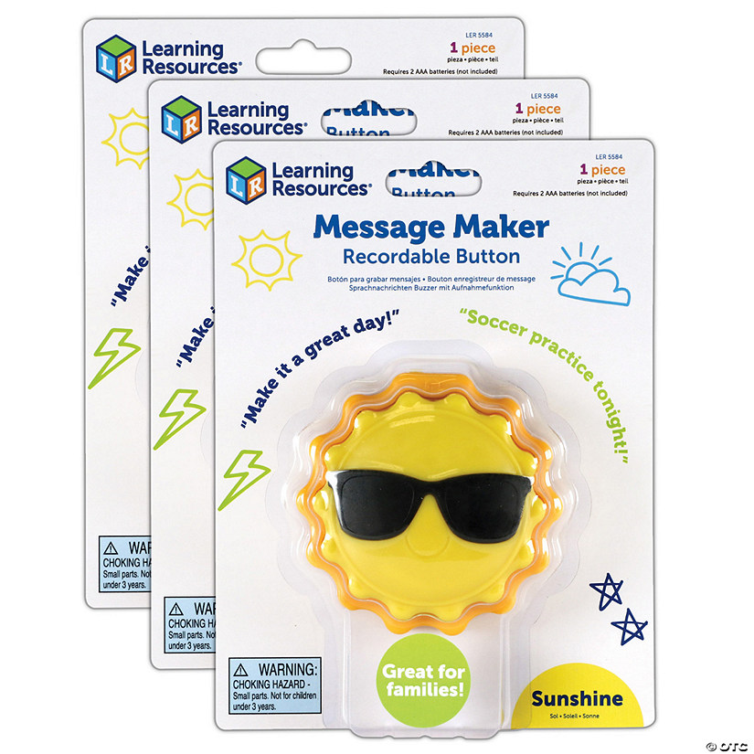 Learning Resources Message Recorder - Sun, Pack of 3 Image
