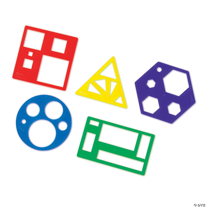 Learning Resources Primary Shapes Templates, 5 Per Pack, Set of 3 Packs Image