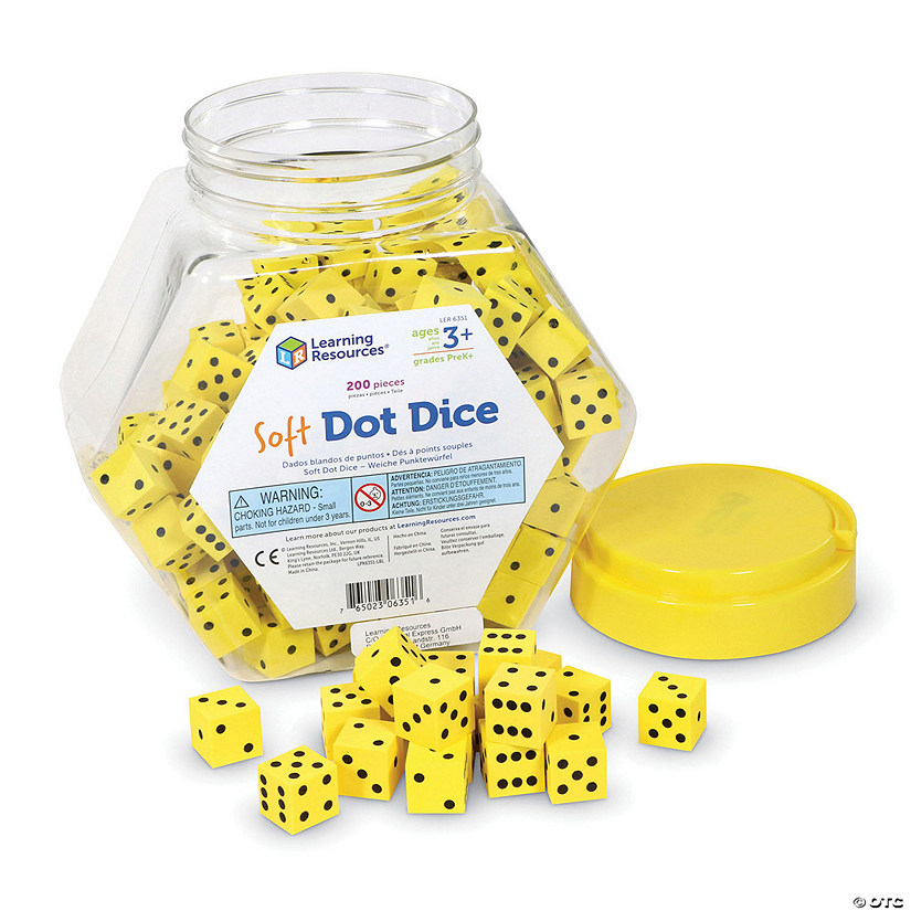 Learning Resources Soft Foam Dot Dice, 200 Count Image