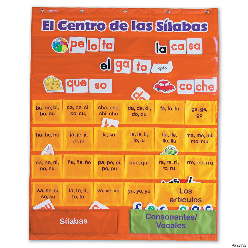Learning Resources Spanish Syllables Pocket Chart with Cards Image