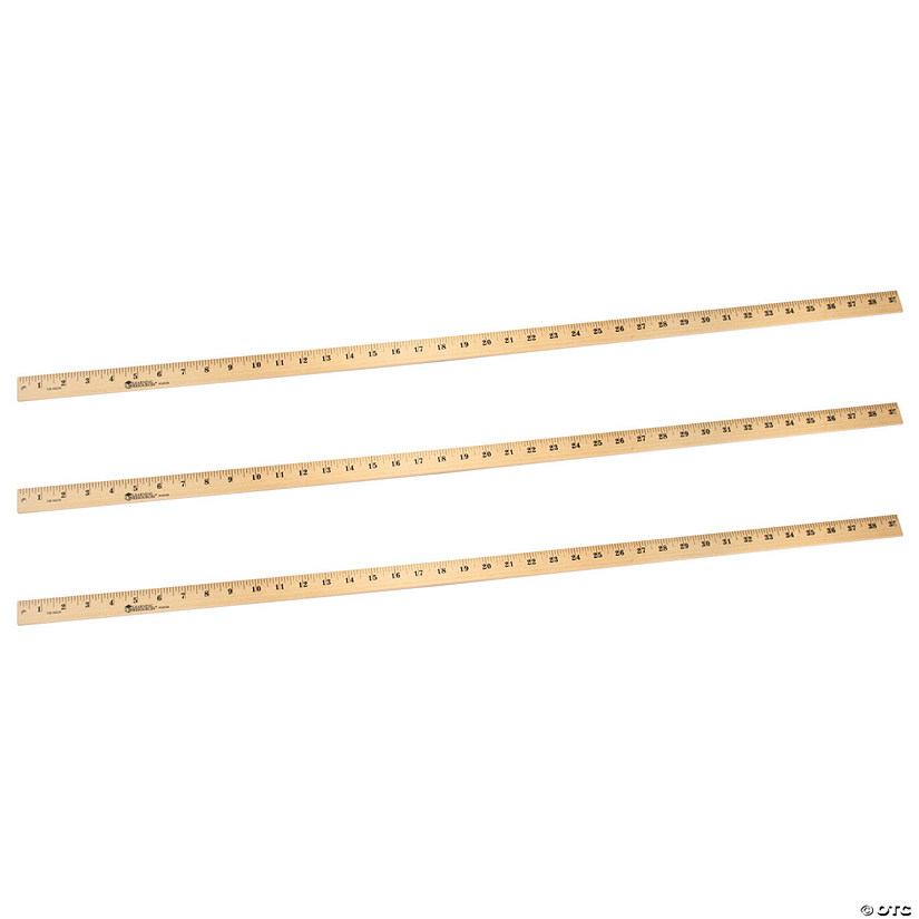 Learning Resources Wooden Meter Stick, Plain Ends, Pack of 3 Image
