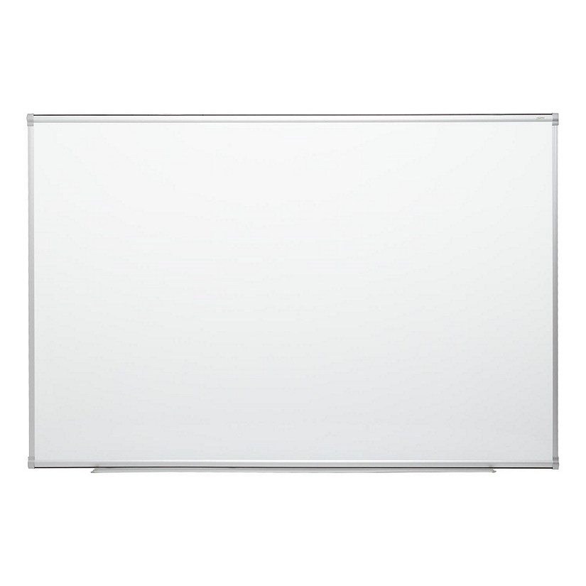Learniture Learniture Porcelain Steel Magnetic Dry Erase Board with Aluminum Frame and Map Rail 6' W x 4' H Image