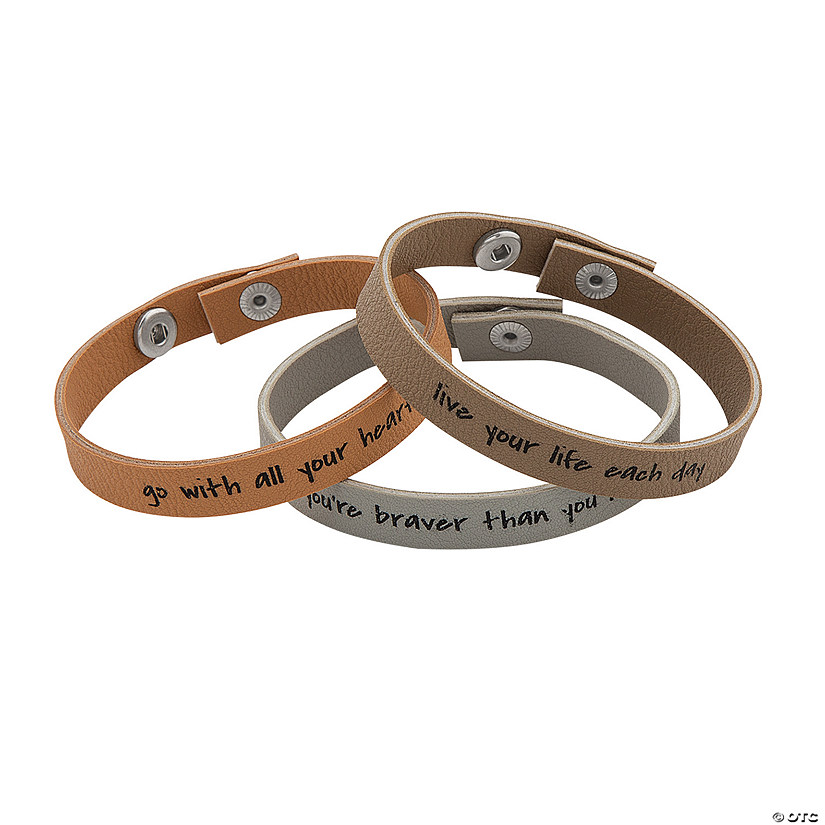 Leather Inspirational Bracelets 12 Pc. Oriental Trading