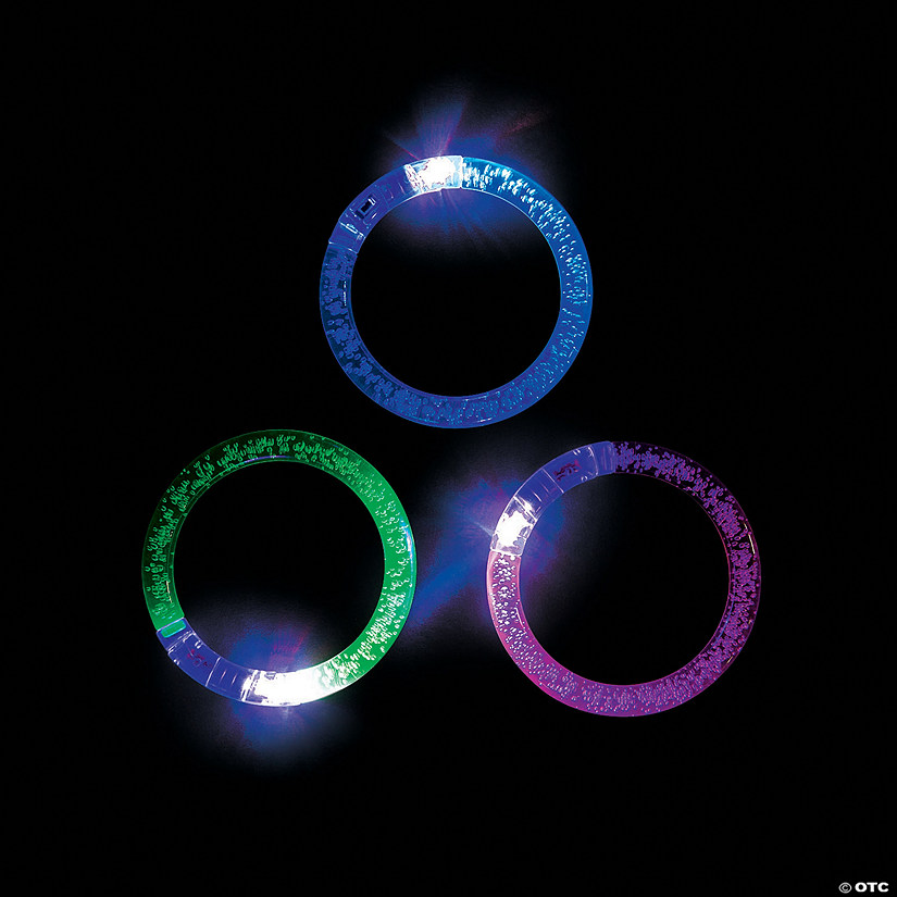 LED Bubble Light-Up Flashing Bracelets - 12 Pc. Image